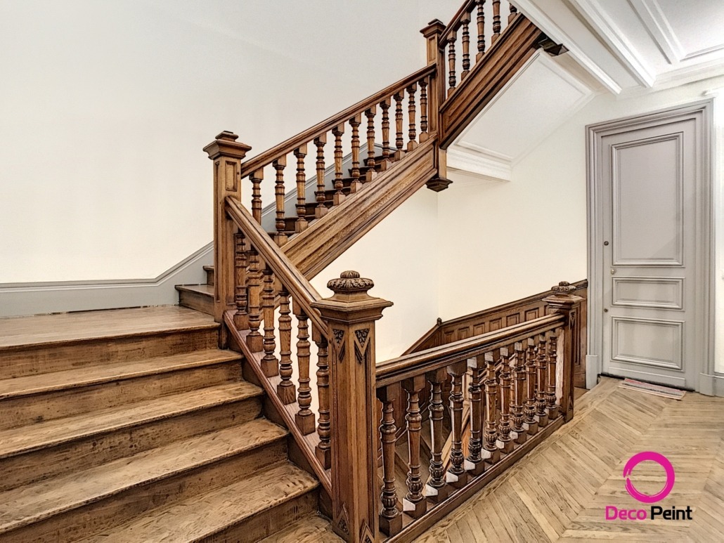 parquet et escalier rénovés par Deco Peint