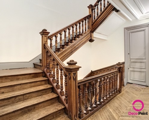 parquet et escalier rénovés par Deco Peint